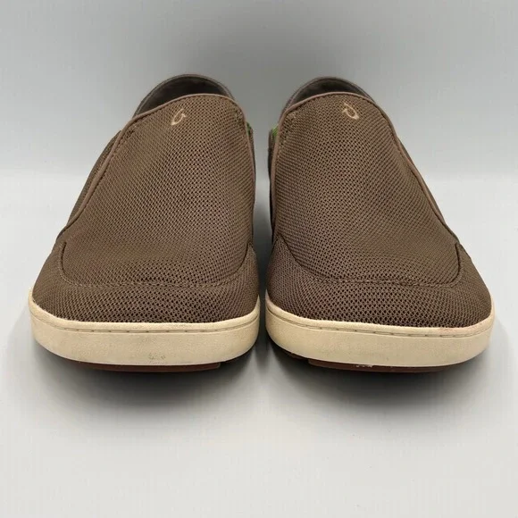 OluKai Nohea Mesh Mens Slip On Shoes Brown Dark Wood 10188-13AP Size 14 - Picture 2 of 8
